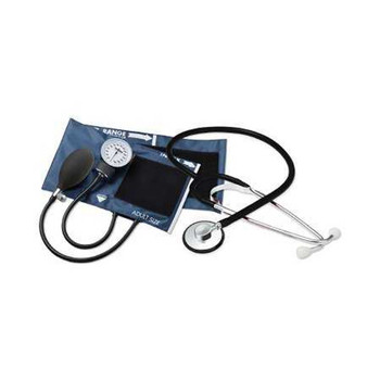 Aneroid Sphygmomanometer Combo Kit For Nurses and Students Adult Size Nylon Cuff 21 Inch Stethoscope Tube Nurse Style Stethoscope 775-660-11ANMM Case/20