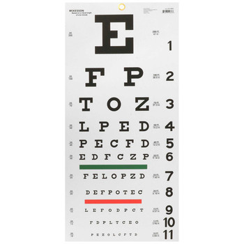 Eye Chart McKesson 20 Foot Measurement Acuity Test 63-3050 Each/1