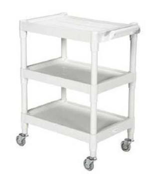 Utility Cart entrust Plastic 17.5 X 25.25 X 35 Inch 3-Shelves Light Gray 81-63530 Each/1