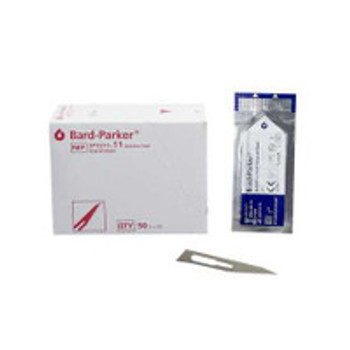 Surgical Blade Bard-Parker® Stainless Steel No. 11 Sterile Disposable Individually Wrapped 371211 Box of 50