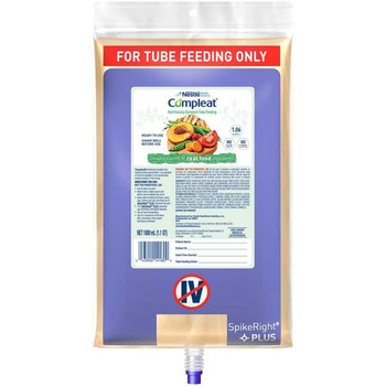 Tube Feeding Formula Compleat Spike Right Plus 1000 mL Bag Ready to Hang Adult 14180100 Case/6
