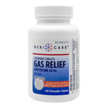 Gas Relief 80 mg Strength Chewable Tablet 100 per Bottle 791-01-GCP Case of 12