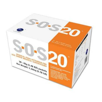 Carborhydrate Oral Supplement S.O.S. 20 Neutral Flavor 42 Gram Individual Packet Powder 52278 Case of 30