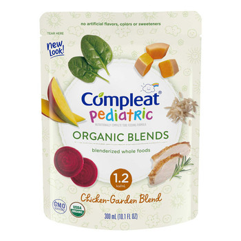 Pediatric Oral Supplement Compleat® Pediatric Organic Blends Chicken-Garden Flavor 10.1 oz. Pouch Liquid Organic Food Allergies 00043900846422 Pack of 1