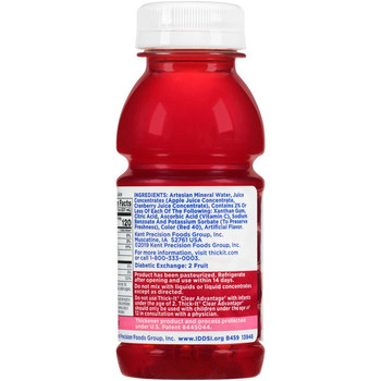 Thickened Beverage Thick-It AquaCareH2O 8 oz. Bottle Cranberry Ready to Use Nectar B459 Case/24