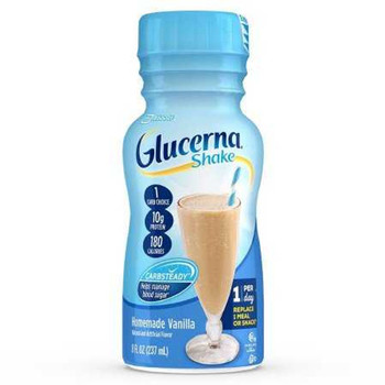 Glucerna Original Shake with Carb Steady, Vanilla Flavor, 190 Calories, 8 oz. per Bottle, Bottle of 1