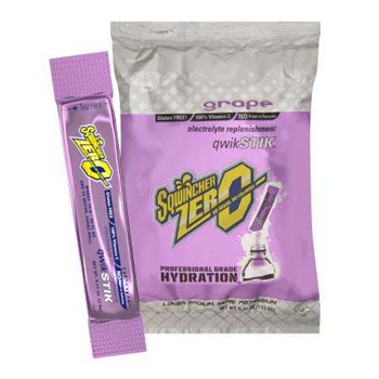 Electrolyte Replenishment Drink Mix Sqwincher Quik Stik Zero Grape Flavor 11 oz. X432-M2600 Pack/50