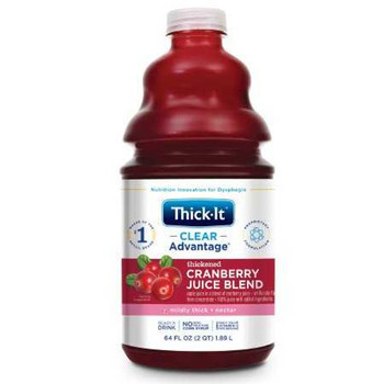 Thickened Beverage Thick-It® Clear Advantage® 64 oz. Bottle Cranberry Flavor Liquid IDDSI Level 2 Mildly Thick B458-A5044 Case of 4