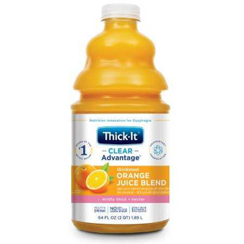 Thickened Beverage Thick-It AquaCareH2O 64 oz. Bottle Orange Ready to Use Nectar B477-A5044 Case/4