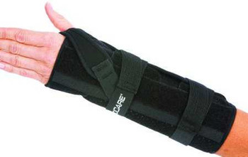 Wrist / Forearm Brace ProCare® Quick-Fit® Aluminum / Foam / Nylon Left Hand Black One Size 79-87510 Pack of 1