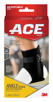 Ankle Brace with Side Stabilizers 3M Ace One Size  Lace-Up Foot 207266 Pack of 1