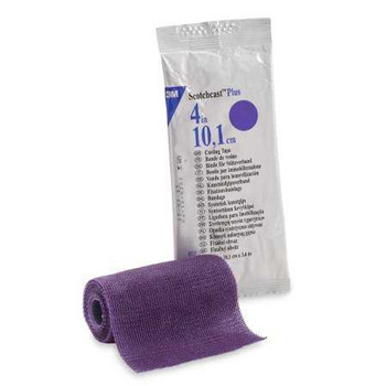 Cast Tape 3M Scotchcast Plus 4 Inch x 12 Foot Fiberglass / Resin Purple 82004U Box of 10