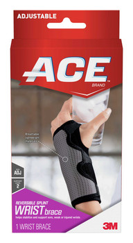 Wrist Brace ACE Adjustable Palmar Stay Wrist Gray One Size 209623 Box/12