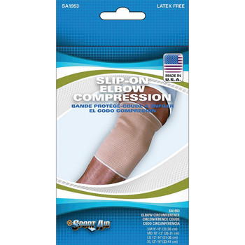 Elbow Support Sport-Aid Small Pull On Sleeve Left or Right Elbow 9 to 10 Inch Elbow Circumference Beige SA1953 BEI SM Pack of 1