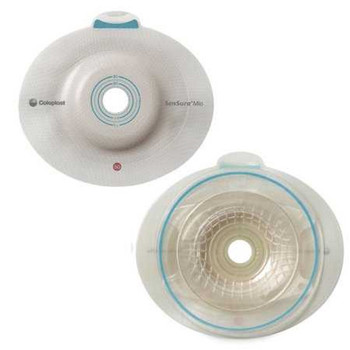 Ostomy Barrier SenSura Mio Click Trim To Fit Standard Wear Blue Code 5/8 to 1-3/16 Inch Stoma 16921 Box/5