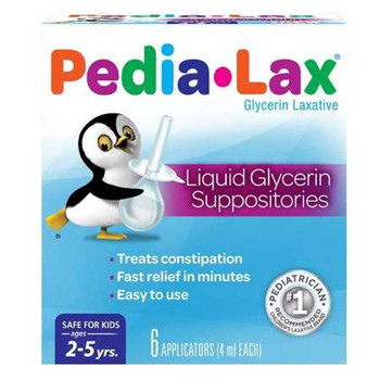 Laxative Pedia-Lax Suppository 6 per Box 2.8 Gram Strength Glycerin 1876358 Box/6
