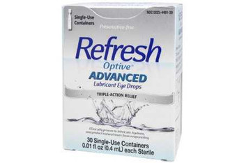 Eye Lubricant Refresh® Optive Advanced 0.1 oz. Eye Drops 00023449130 Box of 30