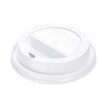 Dome Lid Traveler® White, Plastic TL38R2-0007 Sleeve/100