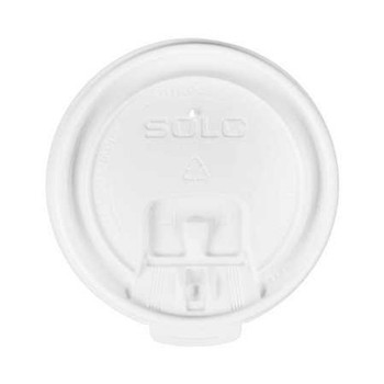 Lid Solo Plastic White Liftback and Lock Tab LB3081-00007 Case/1000