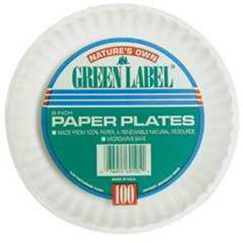 Plate Georgia Pacific White Disposable Paper 9 Inch Diameter AJM-PP9GREWH Case/1200