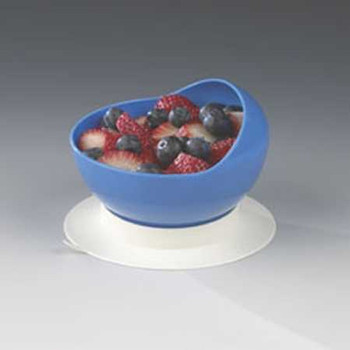 Scoop Bowl with Suction Cup Base Maddak Blue Reusable Plastic 4-1/2 Inch Diameter 745340000 Each/1