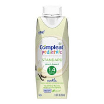 Pediatric Oral Supplement Compleat® Pediatric Standard 1.4 Cal Vanilla Flavor 8.45 oz. Carton Liquid Plant Based Food Allergies 00043900103563 Pack of 1