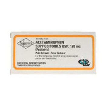 Pain Relief 120 mg Strength Acetaminophen Rectal Suppository 12 per Box 45802073230 Box of 12