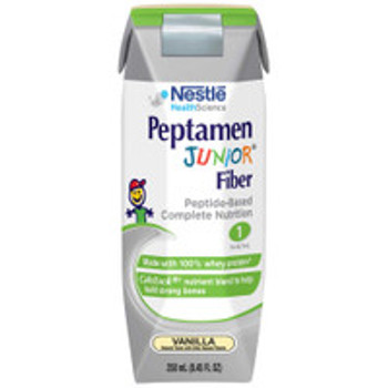 Pediatric Oral Supplement Peptamen Junior® Fiber Vanilla Flavor 8.45 oz. Carton Liquid Fiber Impaired GI Function 00798716602105 Case of 24