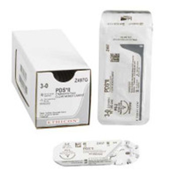 Absorbable Suture with Needle PDS II Polydioxanone PS-2 3/8 Circle Precision Reverse Cutting Needle Size 3 - 0 Monofilament Z497G Box of 12