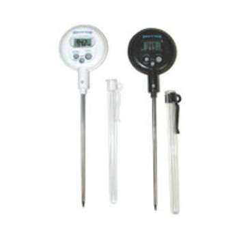 Digital Laboratory Thermometer Marathon Fahrenheit / Celsius 14° to 392°F (-10° to +200°C) Stainless Steel Probe Free-standing Battery Operated S40796 Pack of 1