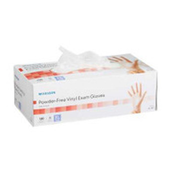 McKesson Exam Glovess, Clear, Vinyl, X-Large, 9.4", NonSterile, Case of 1300
