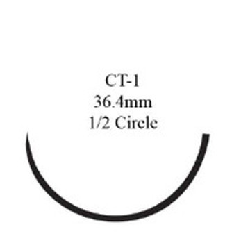 Absorbable Suture with Needle PDS II Polydioxanone CT-1 1/2 Circle Taper Point Needle Size 1 Monofilament Z347H Box of 36