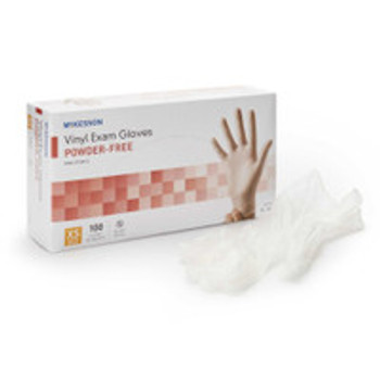 Exam Glove McKesson X-Small NonSterile Vinyl Standard Cuff Length Smooth Clear Not Rated 14-112 Case of 10