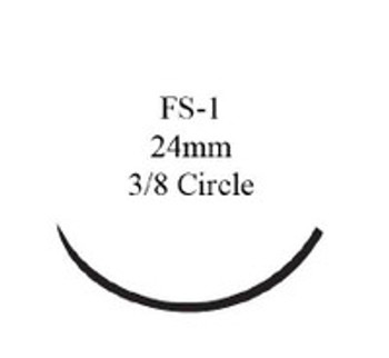 Nonabsorbable Suture with Needle Ethilon Nylon FS-1 3/8 Circle Reverse Cutting Needle Size 4 - 0 Monofilament 1629H Box of 36