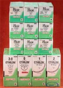Nonabsorbable Suture with Needle Ethilon Nylon VAS100-4 3/8 Circle Spatula Needle Size 9 - 0 Monofilament 2890G Box of 12