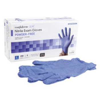 Exam Glove McKesson Confiderm® 3.5C Large NonSterile Nitrile Standard Cuff Length Textured Fingertips Blue Chemo Tested 14-6978C Box of 200