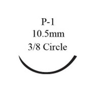 Absorbable Suture with Needle Monocryl Poliglecaprone P-1 3/8 Circle Precision Reverse Cutting Needle Size 5 - 0 Monofilament Y490G Box of 12