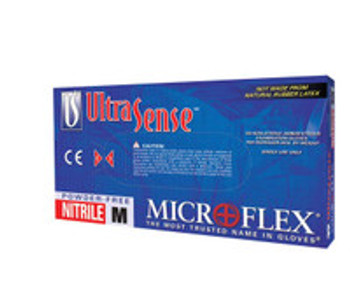 Exam Glove Ultrasense® X-Large NonSterile Nitrile Standard Cuff Length Textured Fingertips Blue Not Rated US-220-XL Case of 10
