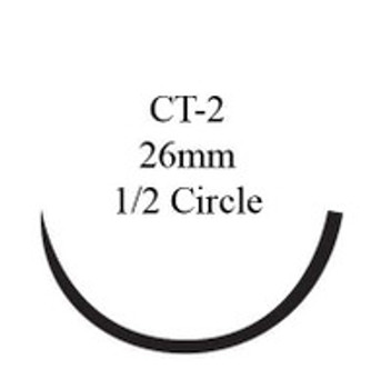 Absorbable Suture with Needle PDS II Polydioxanone CT-2 1/2 Circle Taper Point Needle Size 2 - 0 Monofilament Z333H Box of 36
