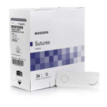 Absorbable Suture with Needle McKesson Monofilament P-12 3/8 Circle Precision Reverse Cutting Needle Size 3 - 0 Monofilament SZ497G Box of 1