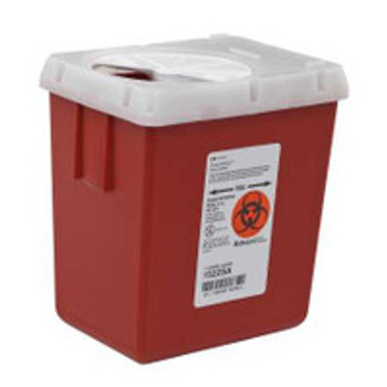 Sharps Container AutoDrop Red Base 7-1/4 H x 6-1/2 W x 4-1/2 D Inch Vertical Entry 0.55 Gallon 1522SA Pack of 1