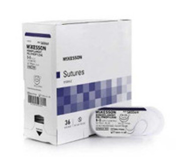 Nonabsorbable Suture with Needle McKesson Polypropylene CV-23 1/2 Circle Taper Point Needle Size 5 - 0 Monofilament S8556H Box of 1