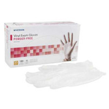 Exam Glove McKesson X-Small NonSterile Vinyl Standard Cuff Length Smooth Clear Not Rated 14-112 Box of 1