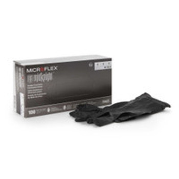 Exam Glove MICROFLEX® MidKnight Medium NonSterile Nitrile Standard Cuff Length Fully Textured Black Fentanyl Tested MK-296-M Box of 1