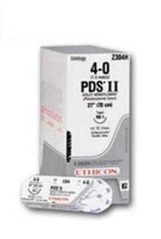 Absorbable Antibacterial Suture with Needle PDS Plus Polydioxanone with Irgacare MP PS-2 3/8 Circle Precision Reverse Cutting Needle Size 3 - 0 Monofilament PDP497G Box of 1