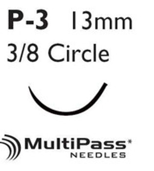 Absorbable Suture with Needle Monocryl Poliglecaprone P-3 3/8 Circle Precision Reverse Cutting Needle Size 6 - 0 Monofilament Y492G Box of 12
