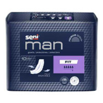 Bladder Control Pad Seni® Man Fit 3-1/2 x 15-7/10 Inch Moderate Absorbency Superabsorbant Core One Size  S-FT10-US1 Case of 60
