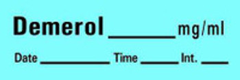 Drug Label Tape Timemed Anesthesia Demerol Blue 1/2 x 1-1/2 in AN-46 Roll of 1