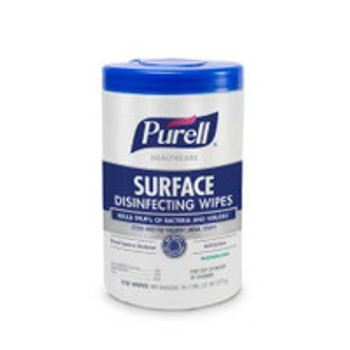 Purell® Healthcare Surface Disinfectant Cleaner Premoistened Alcohol Based Manual Pull Wipe 110 Count Canister Unscented NonSterile 9340-06 Carton of 110