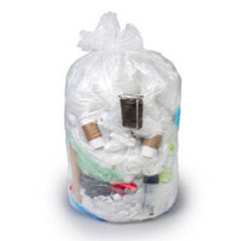 Trash Bag Colonial Bag 45 gal. Clear HDPE 16 Mic. 40 x 48 Inch X-Seal Bottom Flat Pack CHD48XC Case of 250